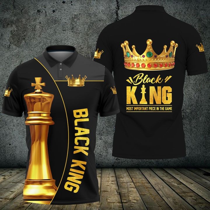 Black King Most Important Piece In The Game 3D Aop Polo Shirt