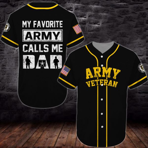 Baseball Jersey United States Army veteran All Over Printed