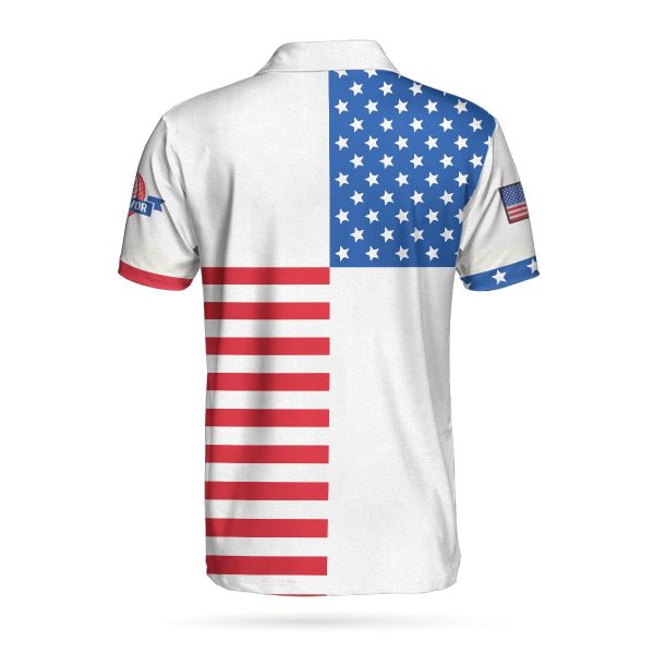 American Flag Golf Texture Skull American Flag Golf 3D Polo Shirt