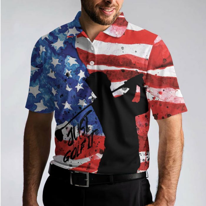 American Golfer Just Golf It 3D Short Sleeve Golf Polo Shirt