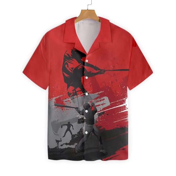 Personalized Name Baseball Red Is The New Black Hawaiian Aloha Shirts