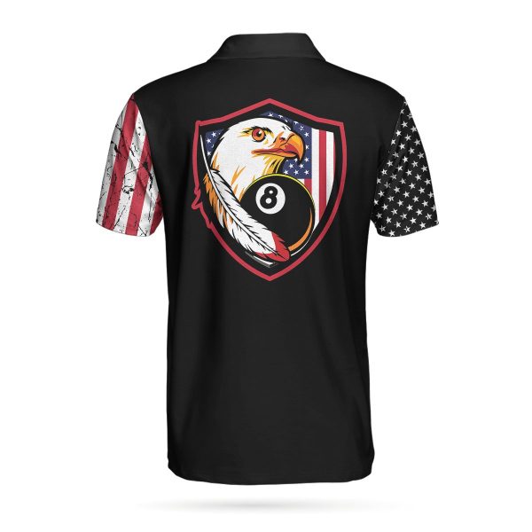 Billiards Eagle American Flag 3D AOP Polo Shirt