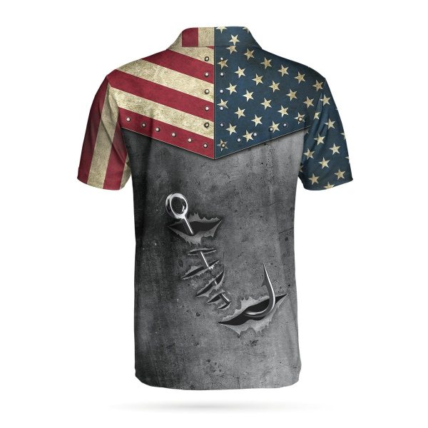 Crack Fishing American Flag 3D AOP Polo Shirt