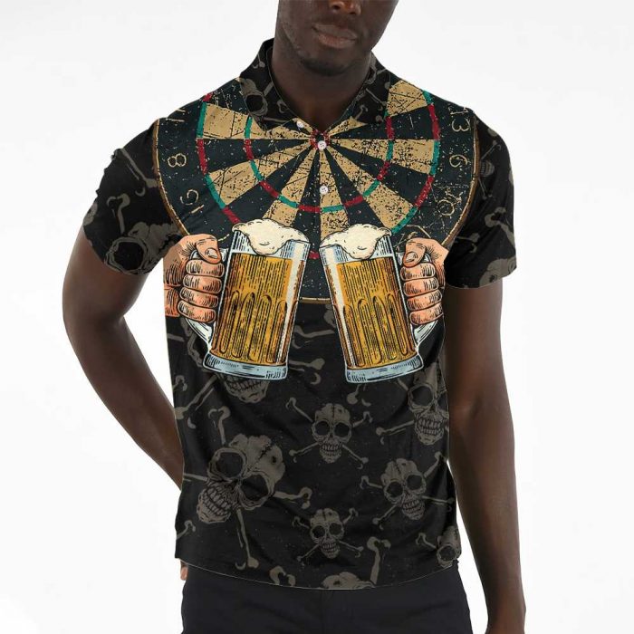 Darts And Beer That’S Why I’m Here 3D Short Sleeve Polo Shirt