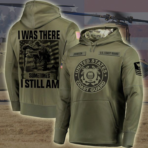 US Coast Guard I Was There Sometimes I Still Am Gifts For Father’s Day Custom Military Ranks Custom Hoodie Tshirt Baseball Jacket