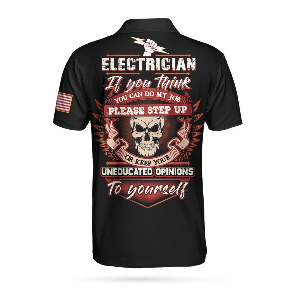 Electrician Proud Skull 3D Aop Polo Shirt