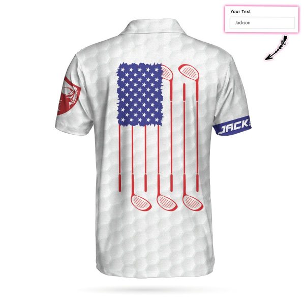 Personalized Golf American Flag 3D AOP Polo Shirt