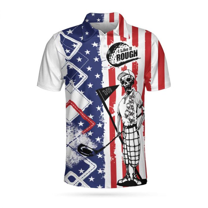 Golf I Like It Rough American Flag 3D Aop Polo Shirt