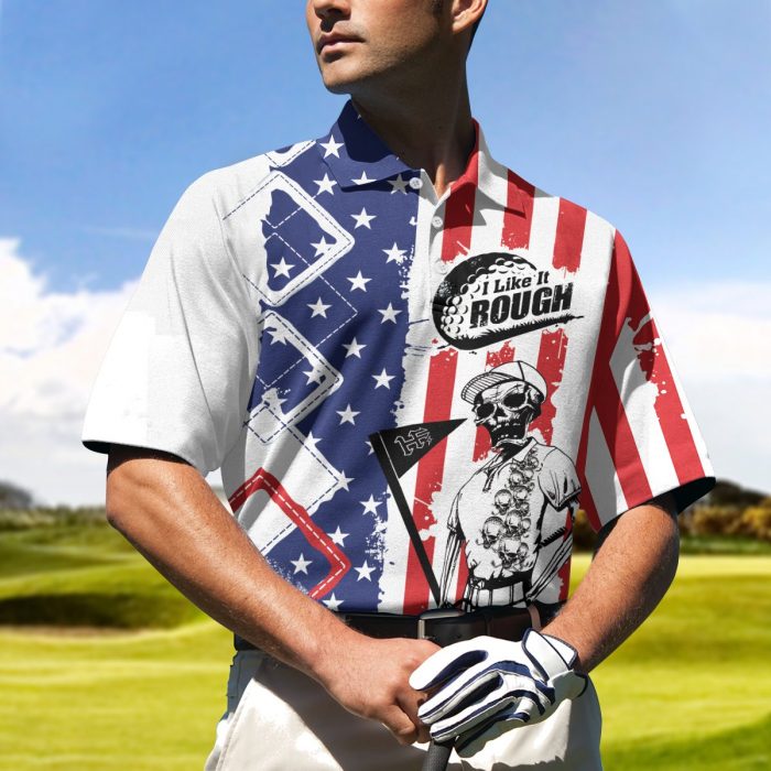 Golf I Like It Rough American Flag 3D Aop Polo Shirt