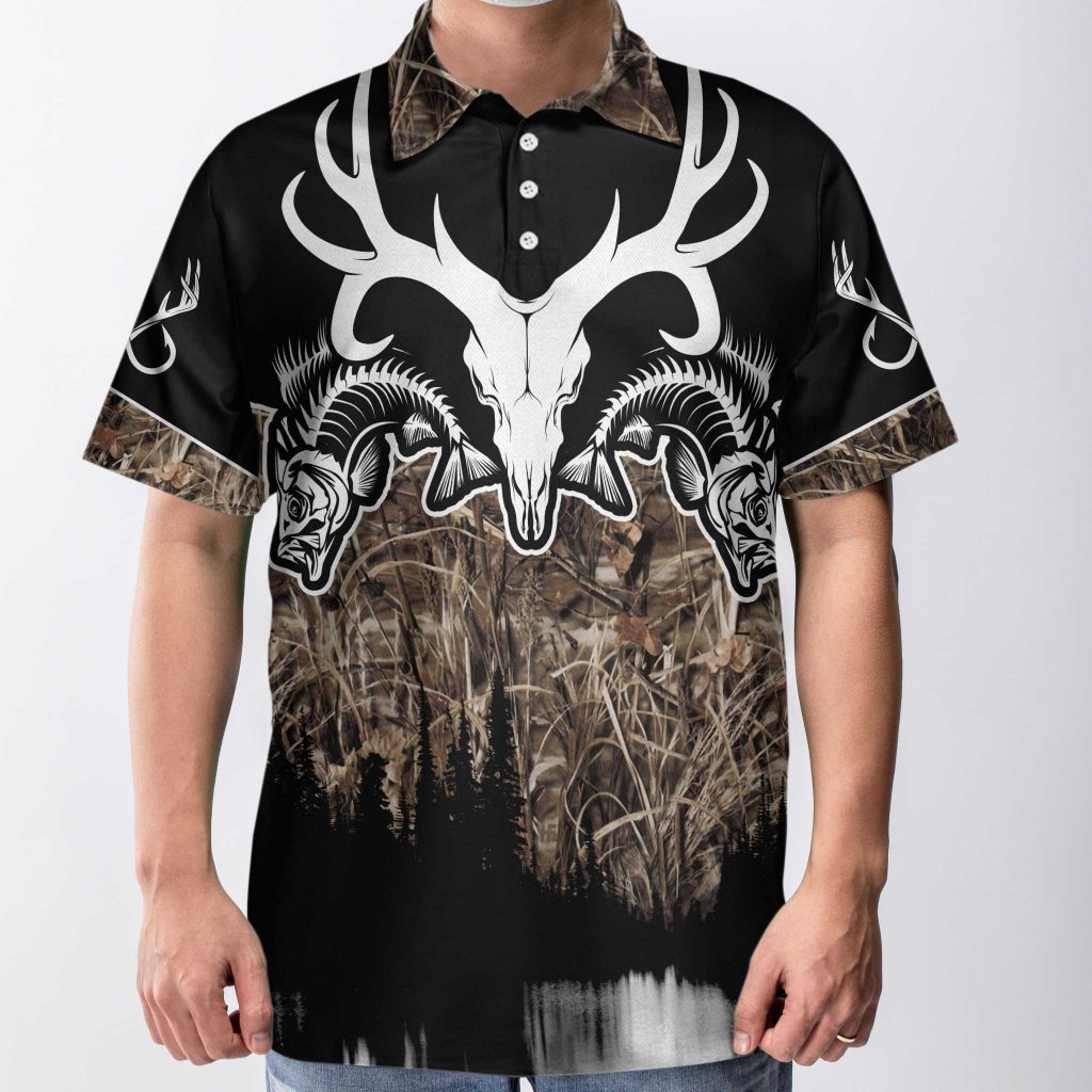 Deer Hunting Fishing Solve All My Problems 3D Aop Polo Shirt