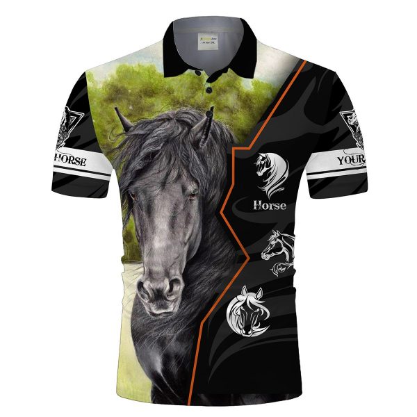 Personalized Love Riding Horse 3D AOP Polo Shirt