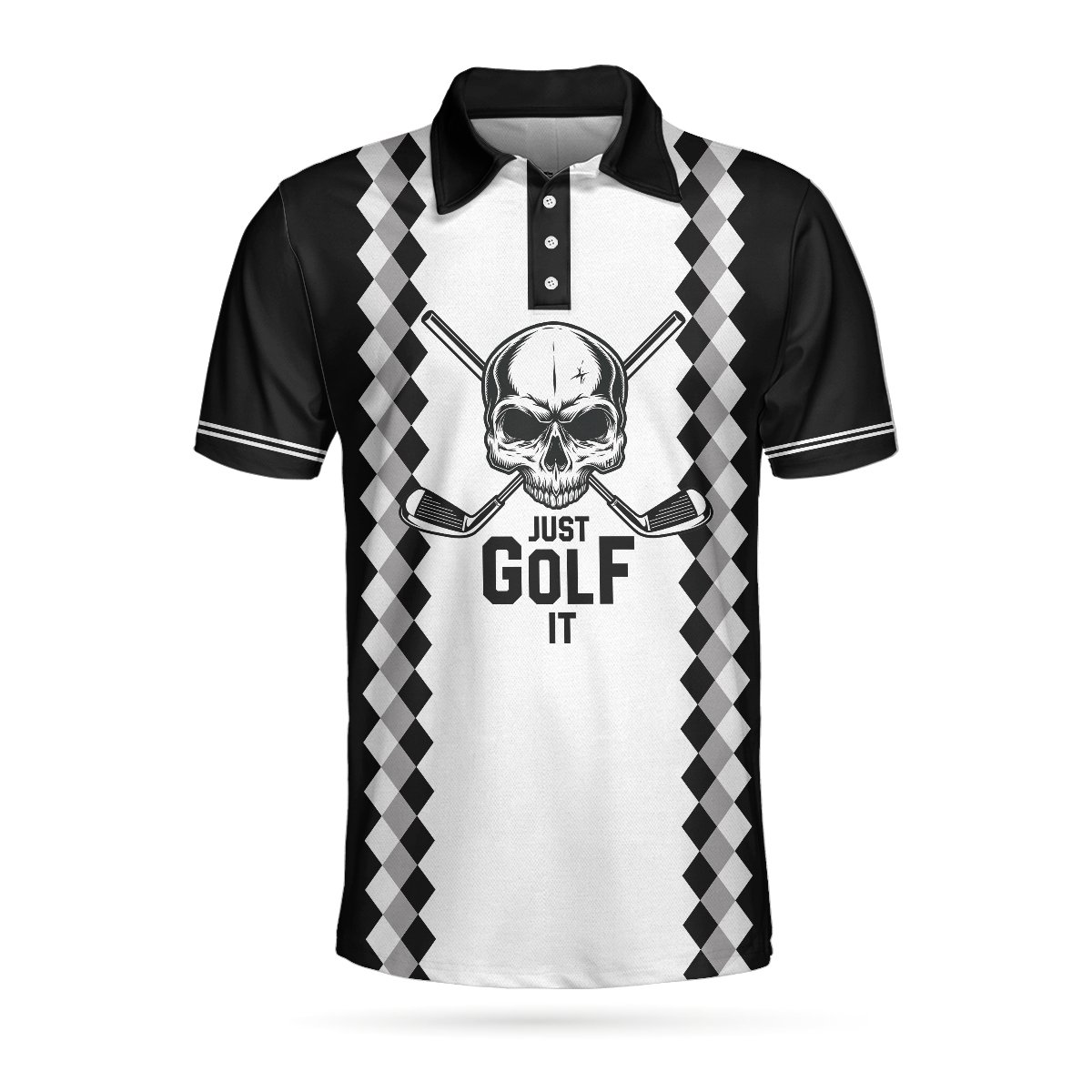 Just Golf It Skull 3D AOP Polo Shirt - GodoPrint.Com