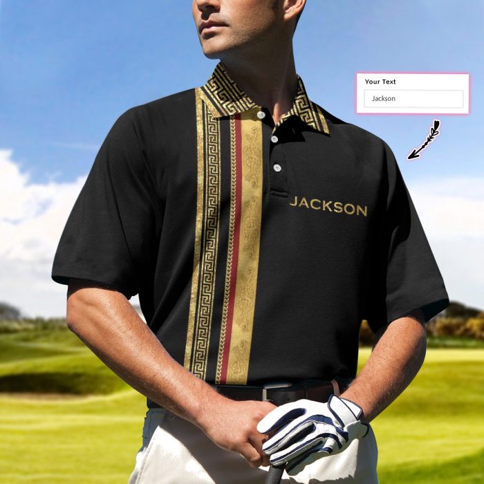 Personalized Luxury Baroque Pattern Golf 3D Aop Polo Shirt