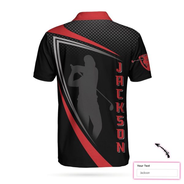 Personalized Red And Black Sport Golf 3D AOP Polo Shirt