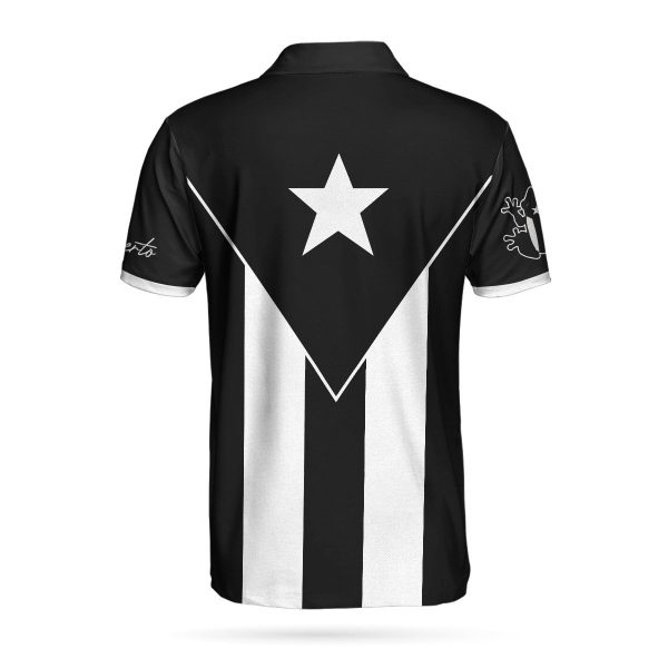 Puerto Rico Flag Black And White 3D AOP Polo Shirt
