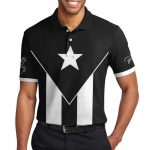Puerto Rico Flag Black And White 3D AOP Polo Shirt