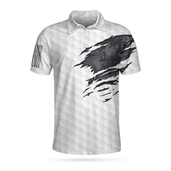 Ripped Vintage Golfing Skull Camouflaged 3D AOP Polo Shirt