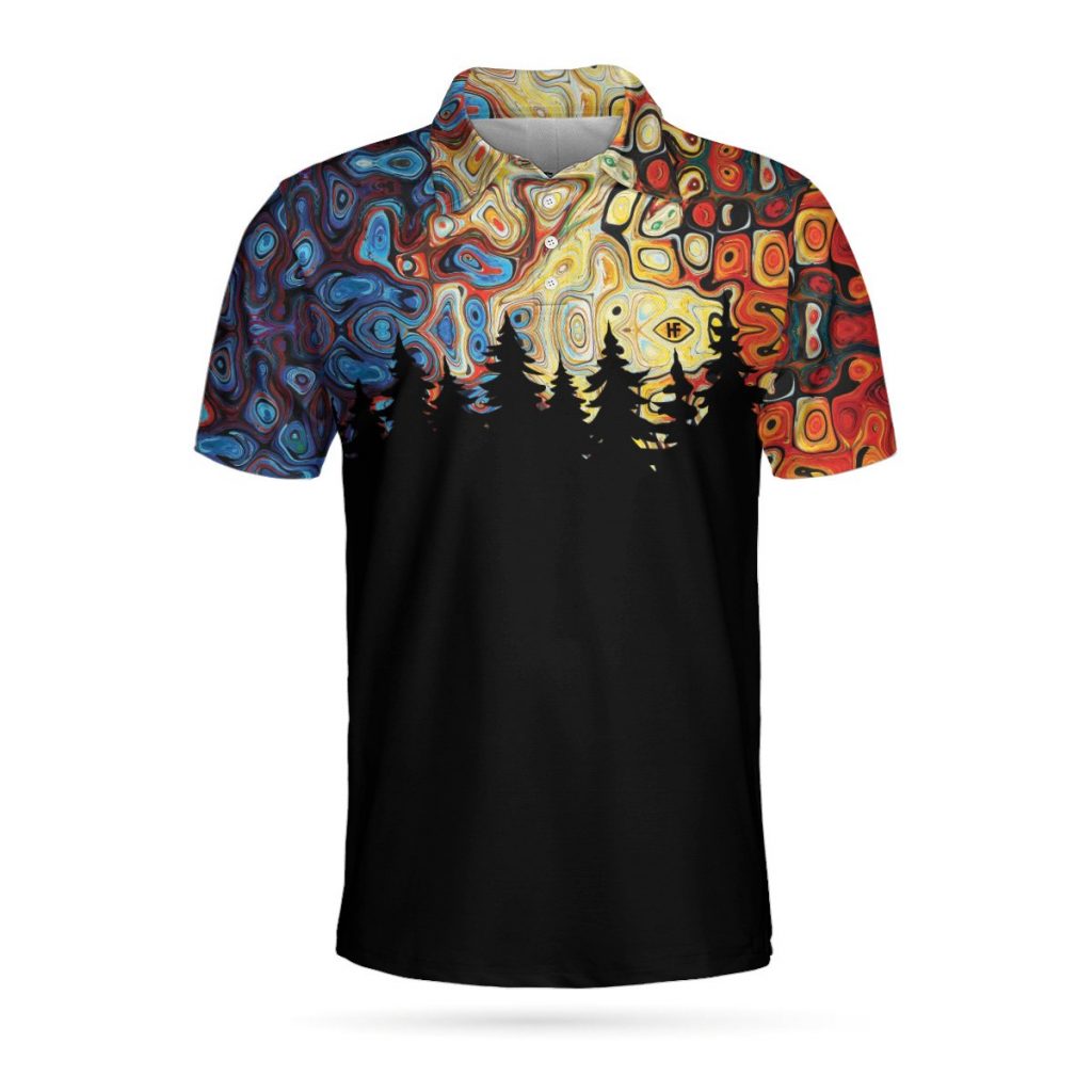 Sky Wavy Abstract Seamless Pattern 3D Aop Polo Shirt