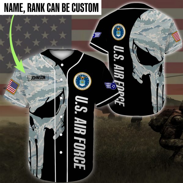 Custom Name Baseball Jersey United States Air Force All Over Printed