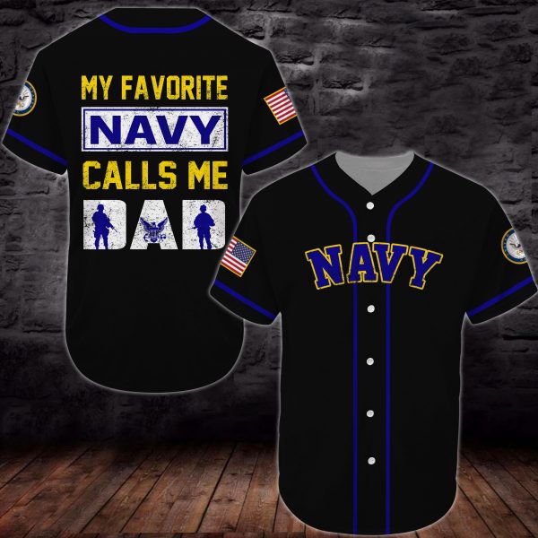 Baseball Jersey United States Navy All Over Printed