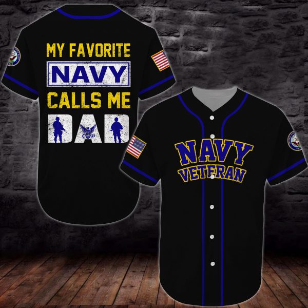 Baseball Jersey United States Navy veteran All Over Printed