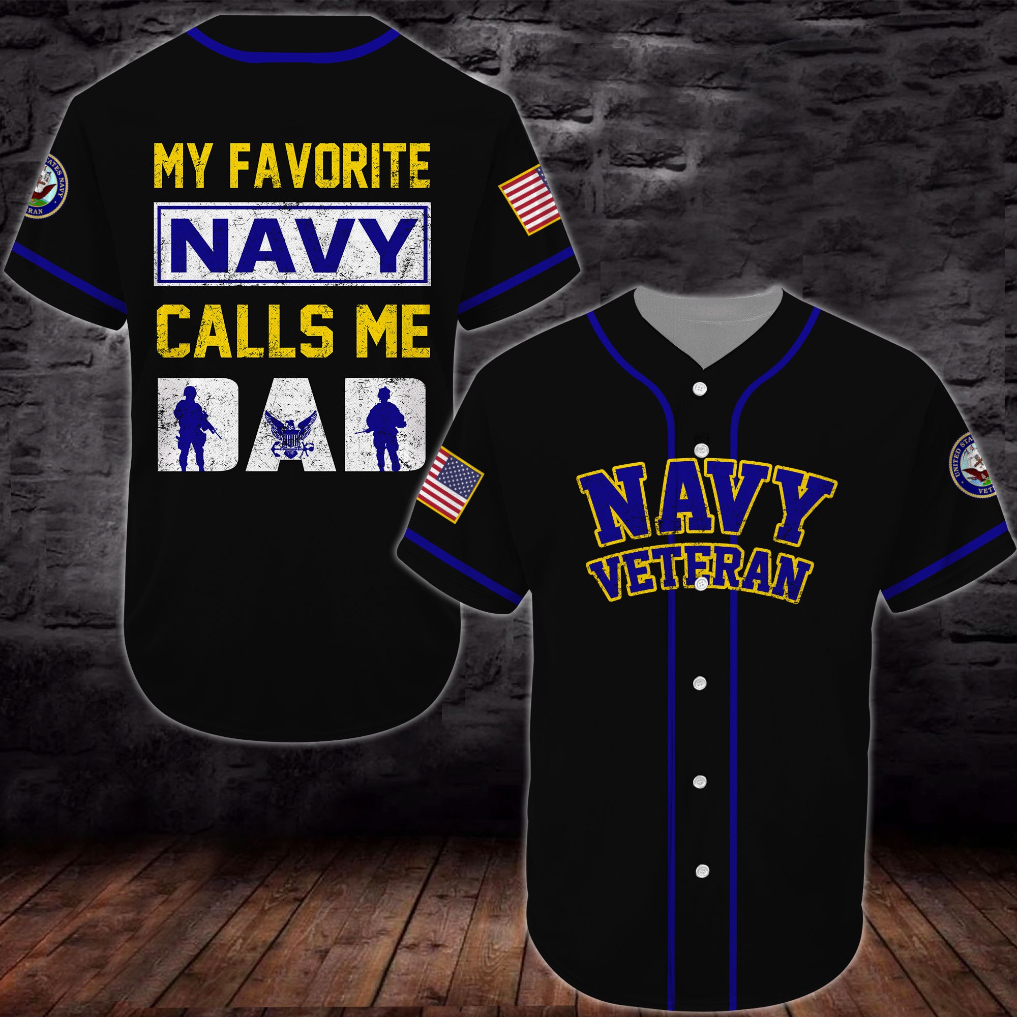 Baseball Jersey United States Navy veteran All Over Printed - Godoprint