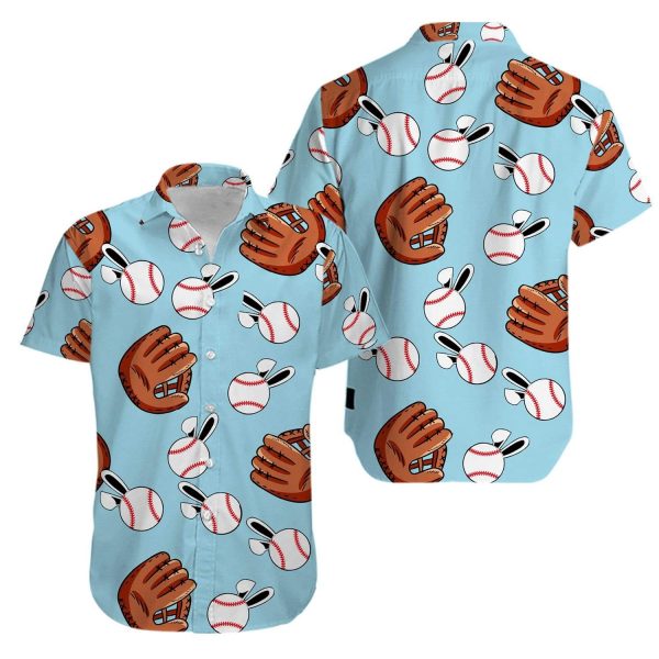Baseball American Flag Tropical Hawaiian Shirts