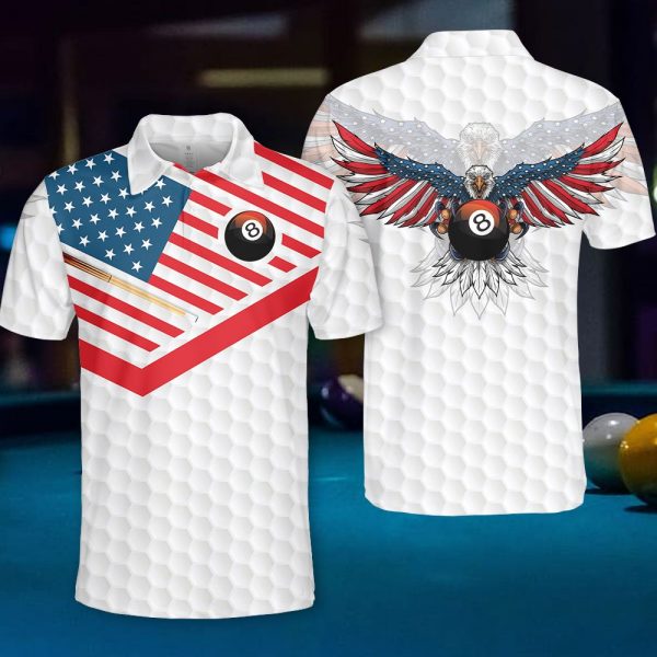 Bowling American Eagle Flag Polo Shirt