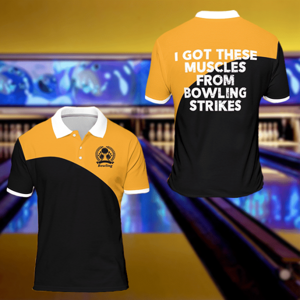 Unique Bowling Shirts – Awesome Bowling Pin And Strike AOP Polo Shirt