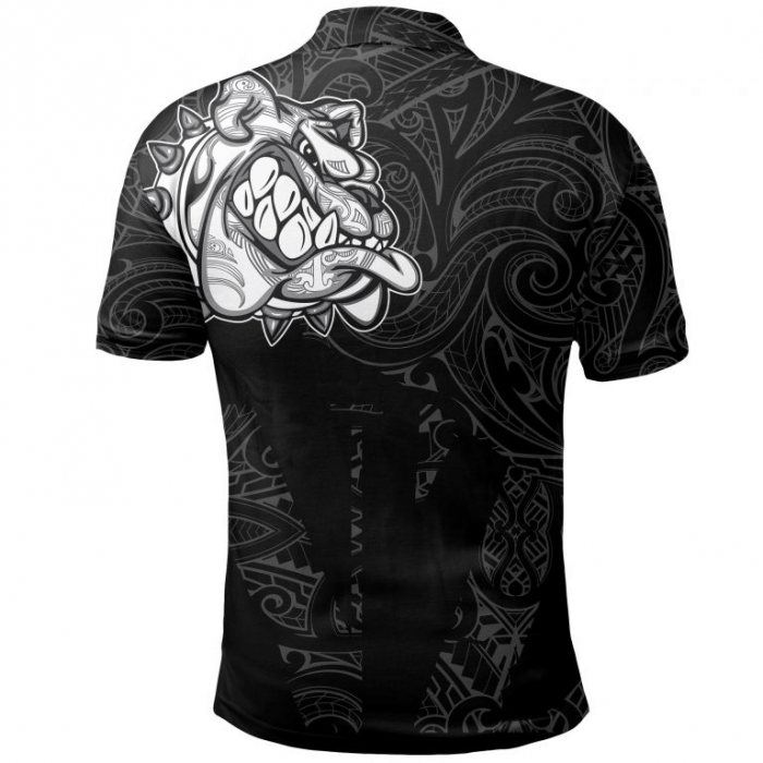 Bulldog Shirt – New Zealand Maori Bulldog Black Pattern Polo Shirts