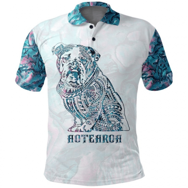 Bulldog Shirt – New Zealand Maori Bulldog Black Pattern Polo Shirts