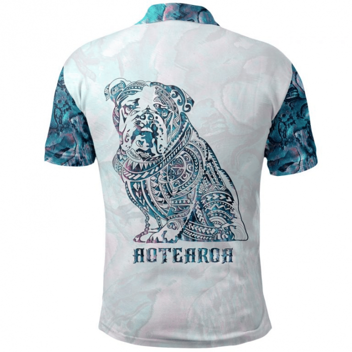 Bulldog Shirt – Paua Shell Bulldog Tattoo Pattern Polo Shirt