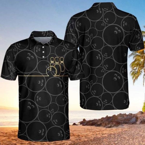 Unique Bowling Shirt – Bowling Icon White AOP Polo Shirt Gift Idea For Men