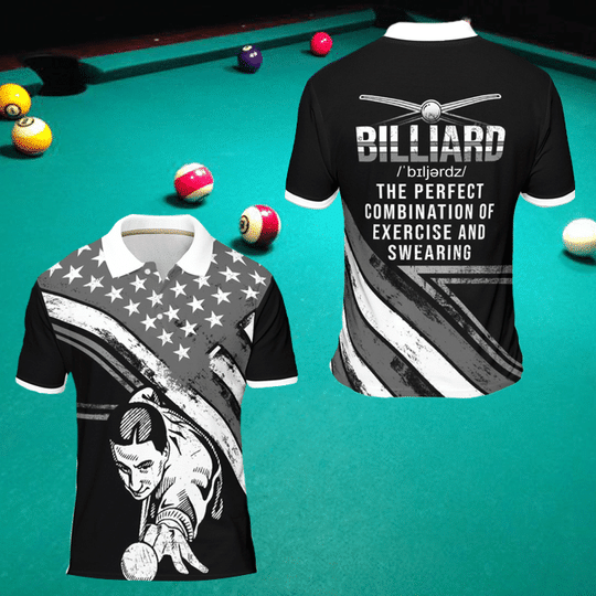 Billiard Shirt – Never Give Up Until The Last Cue Ball Falls Polo Shirt