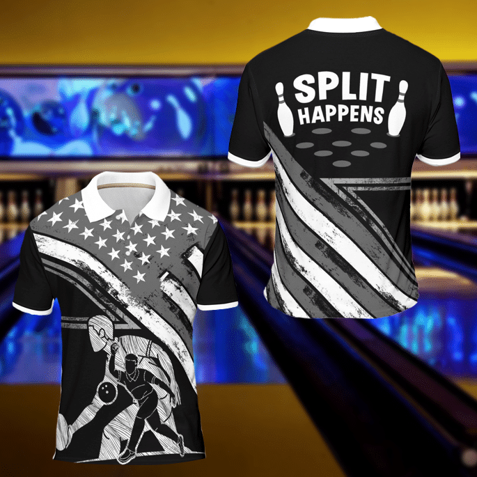 Bowling Shirt Designs – Split Happens Bowling Center Polo Shirt