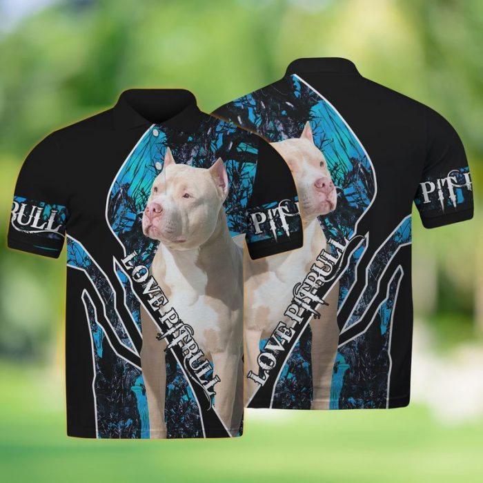 Pitbull Shirt – Amazing Pitbull Terrier Puppies Blue Camo Polo Shirt