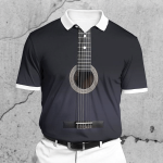 Vintage Music Shirt – Go Where The Guitar Takes You Black Polo Shirt