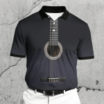 Vintage Music Shirt – Go Where The Guitar Takes You Black Polo Shirt