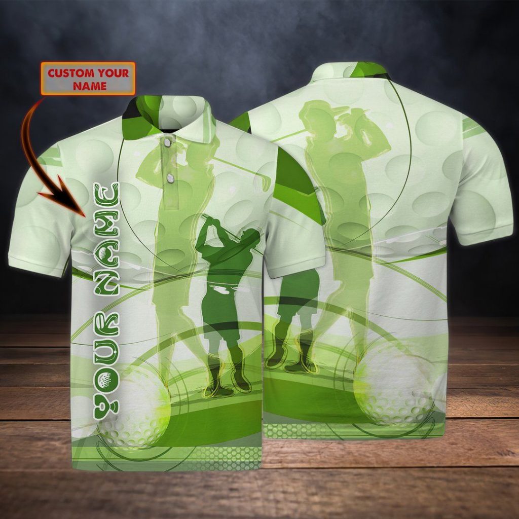 Golf Shirt – Green Best Golf Balls Colorful Personalized Name Polo Shirt Gifts For Golf Lovers