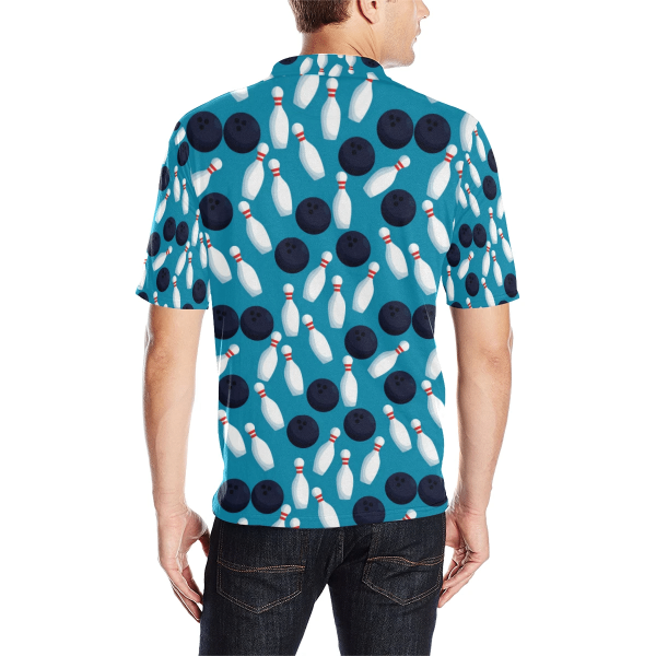 Bowling Pin Shirt – Bowling Pin Pattern Print Design Men Polo Shirt