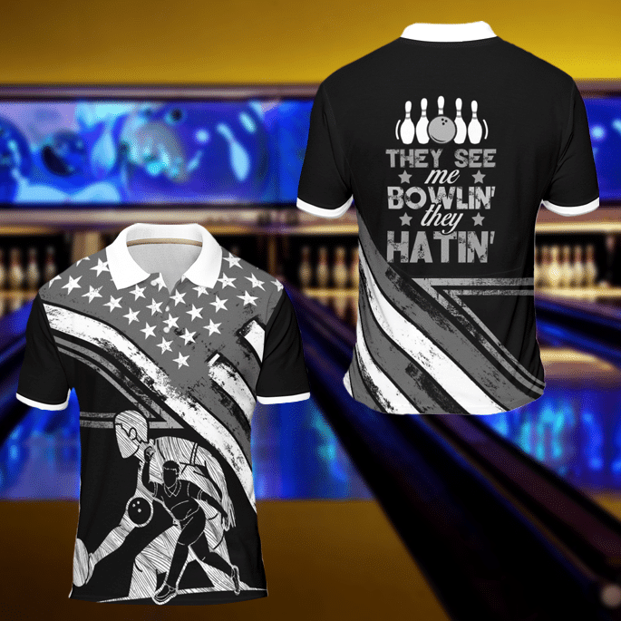 Bowling Shirt Designs- They See Me Bowlin’ They Hatin’ Polo Shirt