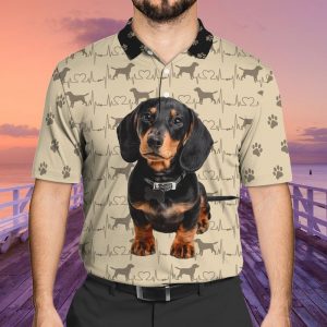 Dachshund Shirt - Cute Dachshund Long Haired Sausage Dog Polo Shirt