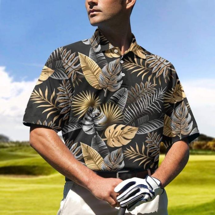 Unique Golf Shirt – Seamless Luxury Tropical Pattern Golf Polo Shirt For Men
