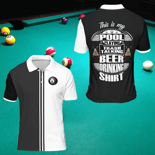 Billiards Shirt Designs – Less Talking More Chalking Billard Polo Shirt