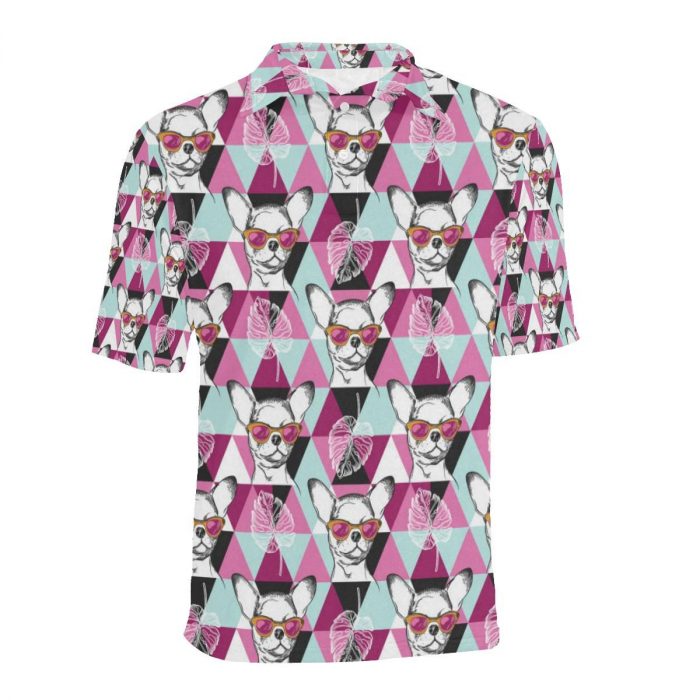 Chihuahua Shirt – Chihuahua Cute Triangle Pattern Short Sleeve Polo Shirt For Dog Lover