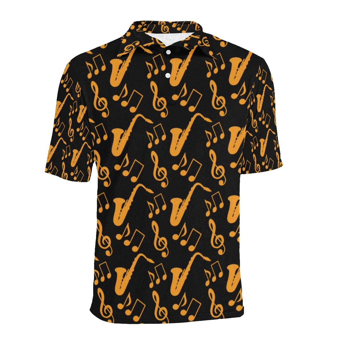 Music Shirt - Saxophone Pattern Print Design Men Polo Shirt Gift Ideas ...
