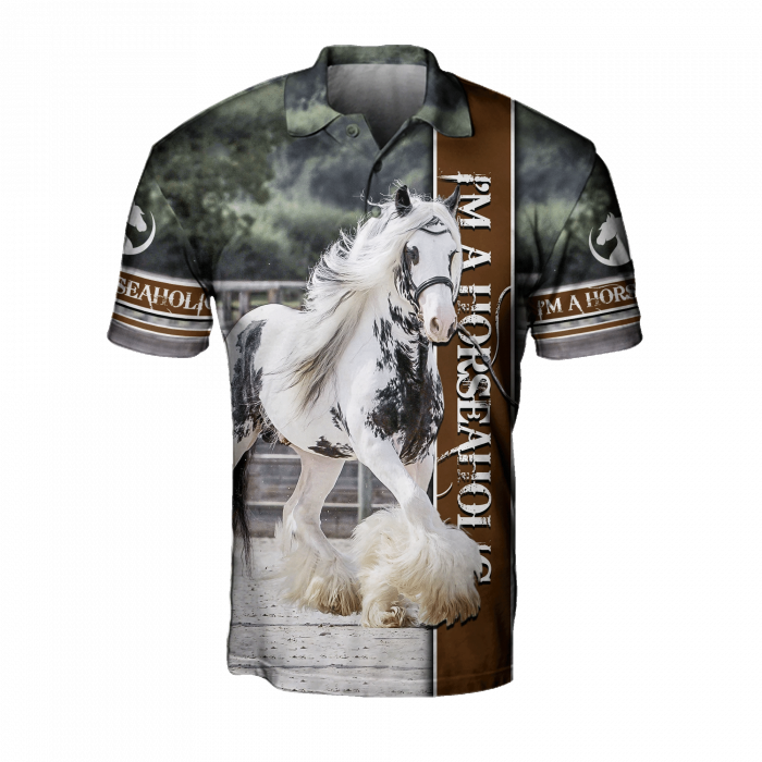 Horse Shirt Design – Gypsy Horse 3D Aop Polo Shirt