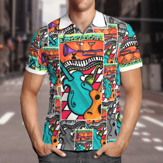 Music Shirt – Playing My Drums Is Therapy Polo Shirt For Music Lover