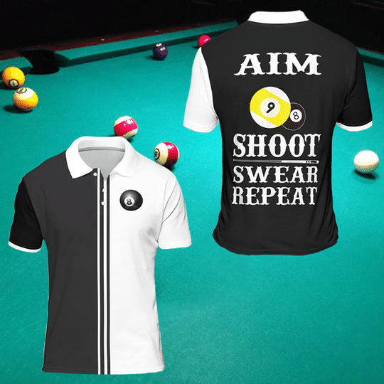 Billiards Shirt Designs – 9 Ball Billiard Pool Short Sleeve Polo Shirt, Billiard Polo Shirts For Men And Women