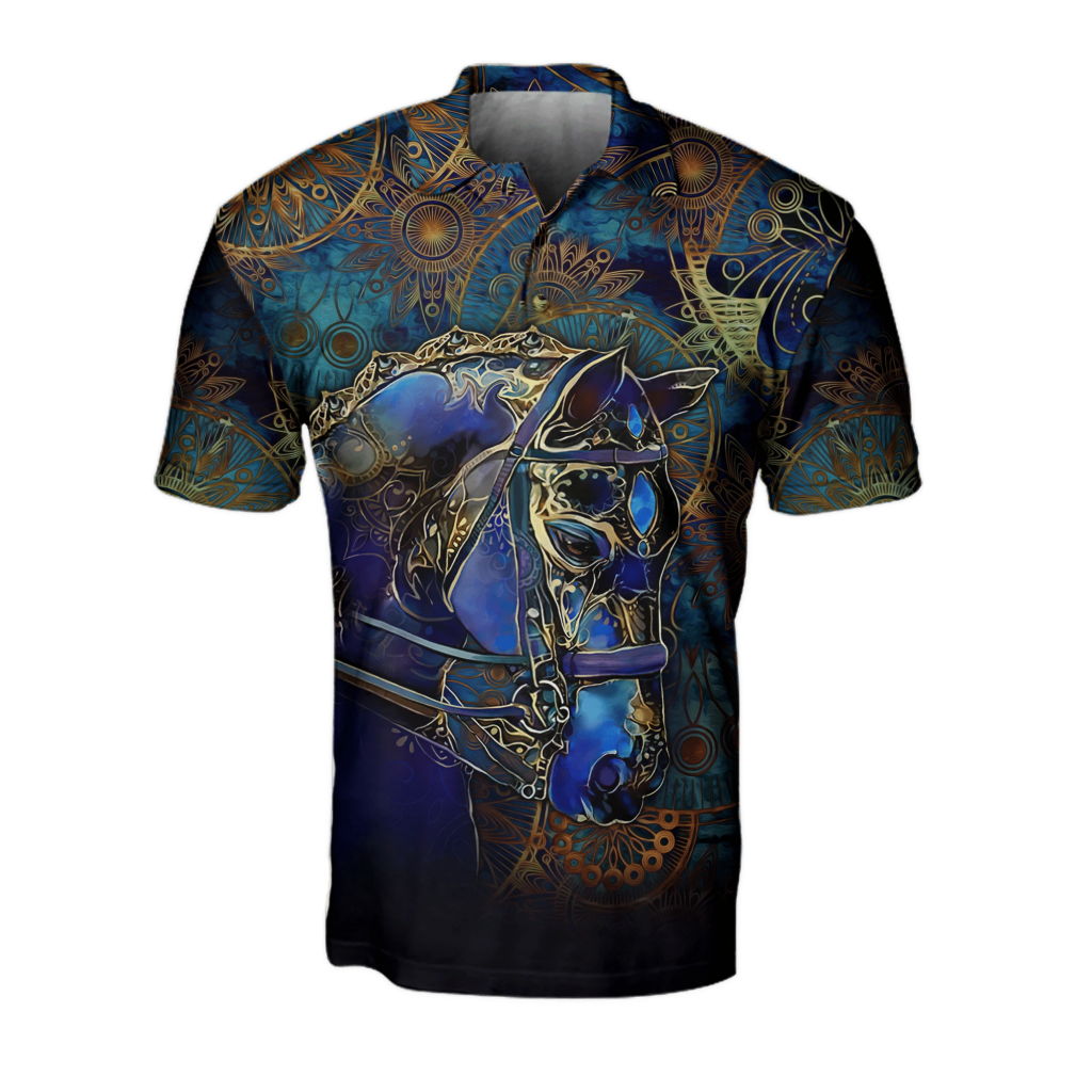 Horse Polo – Horse Animal Portrait Starry Night Styles Polo Shirt